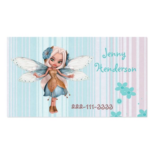 Pretty Fairy Girl's calling card Business Cards (front side)