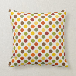 Pretty Fall Autumn Colors Polka Dots Pattern Pillows