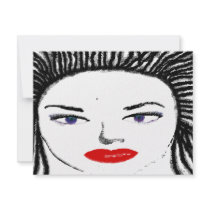 Pretty Female Faces invitations by TextDees Pretty Female Faces invitations