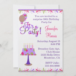 Pretty Feminine Birthday Party Invitation invitation