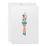pretty figure skating princess graphic invitations