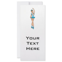 pretty figure skating princess graphic rack cards