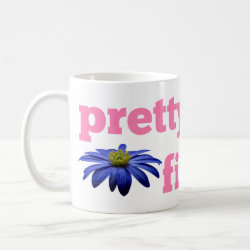 Pretty Fit with blue flower Coffee Mugs