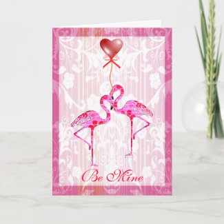 Pretty Flamingos Valentine Card card