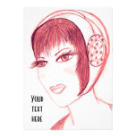 Pretty Flapper in Red Personalized Announcements