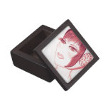 Pretty Flapper in Red Premium Jewelry Boxes