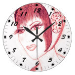 Pretty Flapper in Red Wallclocks