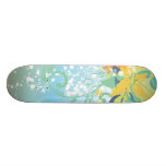 pretty floral abstract vector art custom skateboard