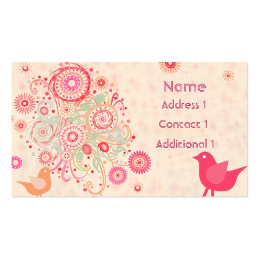 Pretty Floral  Business Business Card Templates (front side)