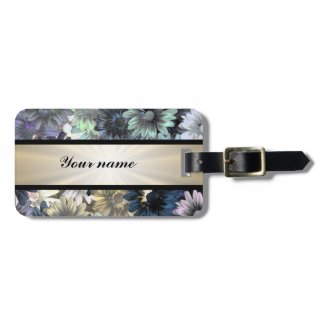 Pretty floral daisy pattern travel bag tag