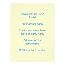 Pretty floral design, blue and cream. custom invites