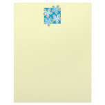 Pretty floral design, blue and cream. personalized letterhead