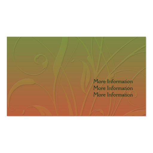 Pretty Floral Leaf Design Business Card Template (back side)