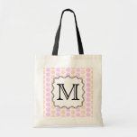 Pretty Floral Pattern with Custom Monogram Letter. Tote Bags