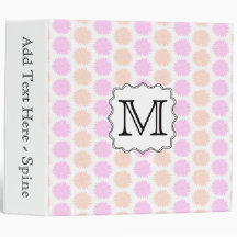 Pretty Floral Pattern with Custom Monogram Letter. 3 Ring Binder