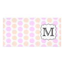 Pretty Floral Pattern with Custom Monogram Letter. Personalized Photo Card