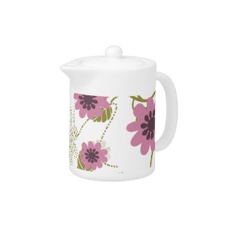 pretty floral pink and purple Teapot zazzle_teapot