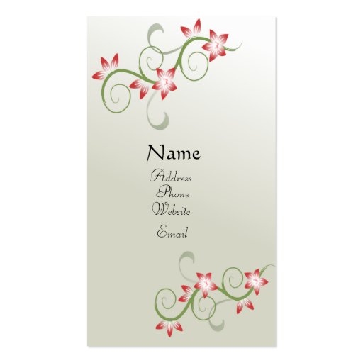 Pretty Floral Profile card Business Card Template (front side)