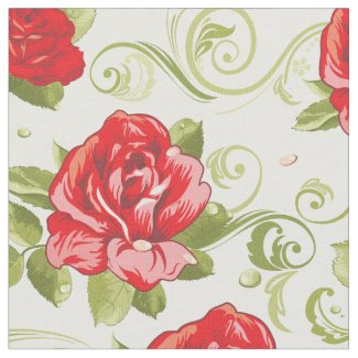 Pretty Floral Shabby Chic Red Roses Pattern