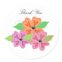 Pretty Floral Thank You Round Stickers