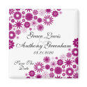 Pretty Florals Dark Fuchsia Save The Date Magnet