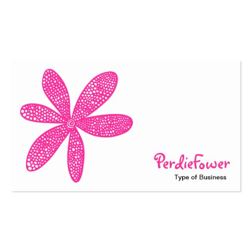 Pretty Flower - Hot Pink FF3399 Business Cards (front side)