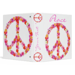 Pretty Flower Peace Sign Binder Design binder