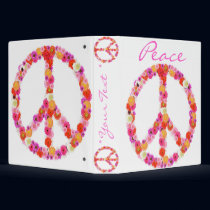 Pretty Flower Peace Sign Binder Design binders