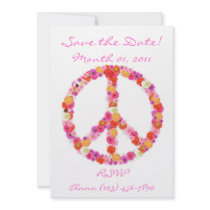 Pretty Flower Peace Sign Invitations