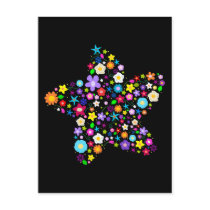 Pretty Flower Star Postcard