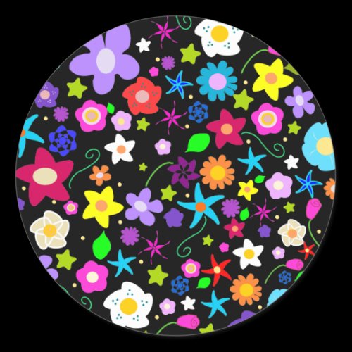 Pretty Flower Star Round Stickers