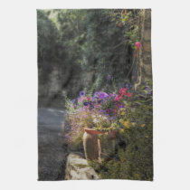 Pretty Flowerpot floral art kitchen Tea towel kitchen towels