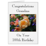 Pretty Flowers, Grandma 100th Birthday Card.