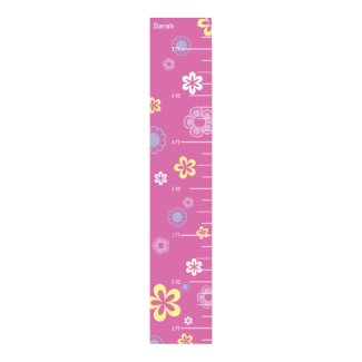 Pretty Flowers on Pink Growth Chart Print