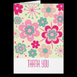 Pretty flowers thank you card cards
