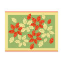 Pretty Foliage Card and Matching Postage postcards
