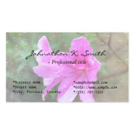 Pretty, fresh pink garden flowers, rain drops business card