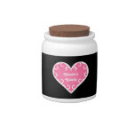 Pretty frilly girly pink heart candy jars
