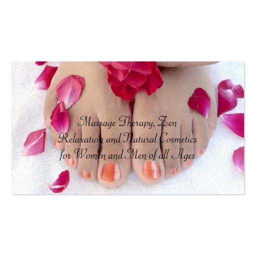 Pretty Fuchsia Pink Rose Pedicure Salon Business Card Templates (back side)