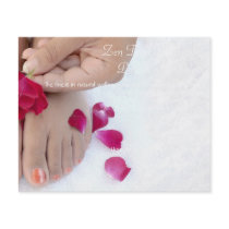 Pretty Fuchsia Pink Rose Pedicure Salon Custom Flyer