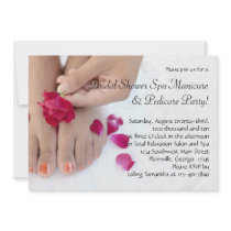Pretty Fuchsia Pink Rose Pedicure Salon Invitation