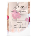 Pretty Fuchsia Pink Rose Pedicure Salon invitations