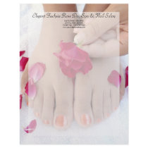 Pretty Fuchsia Pink Rose Pedicure Salon Letterhead