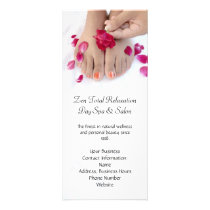 Pretty Fuchsia Pink Rose Pedicure Salon Rack Cards