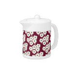 pretty funky rose red japanese cherry blossoms teapots