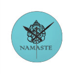 Pretty Ganesh Namaste Blue Design Clock