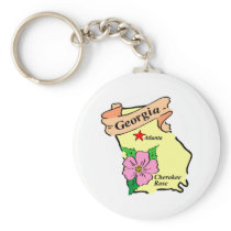 Pretty Georgia Map Tees and Gifts Key Chain