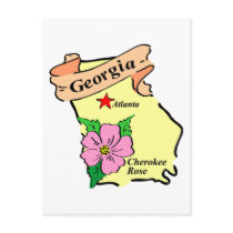 Pretty Georgia Map Tees and Gifts postcards