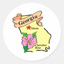 Pretty Georgia Map Tees and Gifts Stickers
