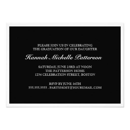 Pretty Girl 4 Photo Black & White Graduation Personalized Invite